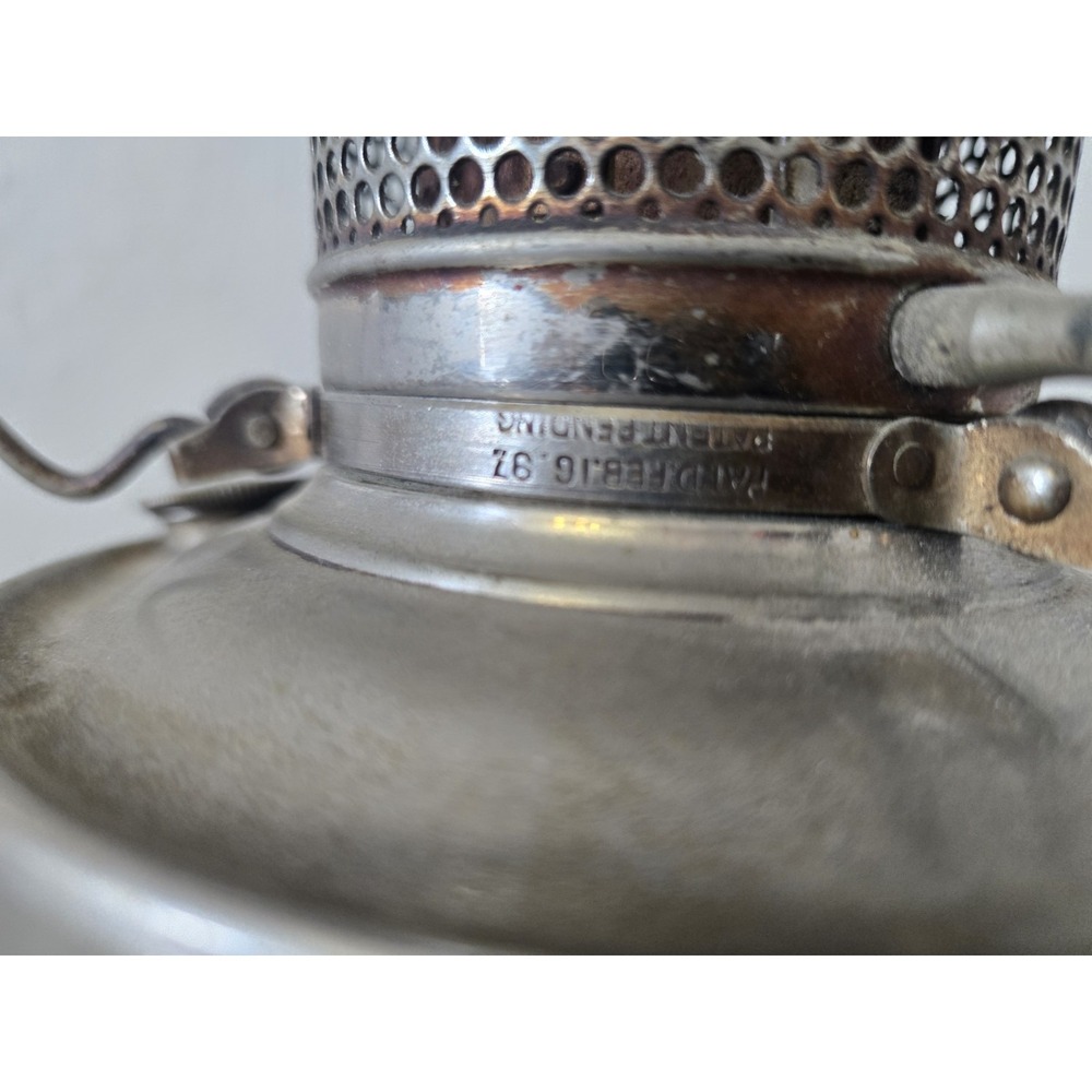 Antique 1900's Nickel Plated Oil Table Lamp Base Only - Picture 7 of 12